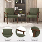2 fauteuils modernes du milieu du siècle avec pieds en bois massif pour salon, chambre à coucher, chambre d'amis