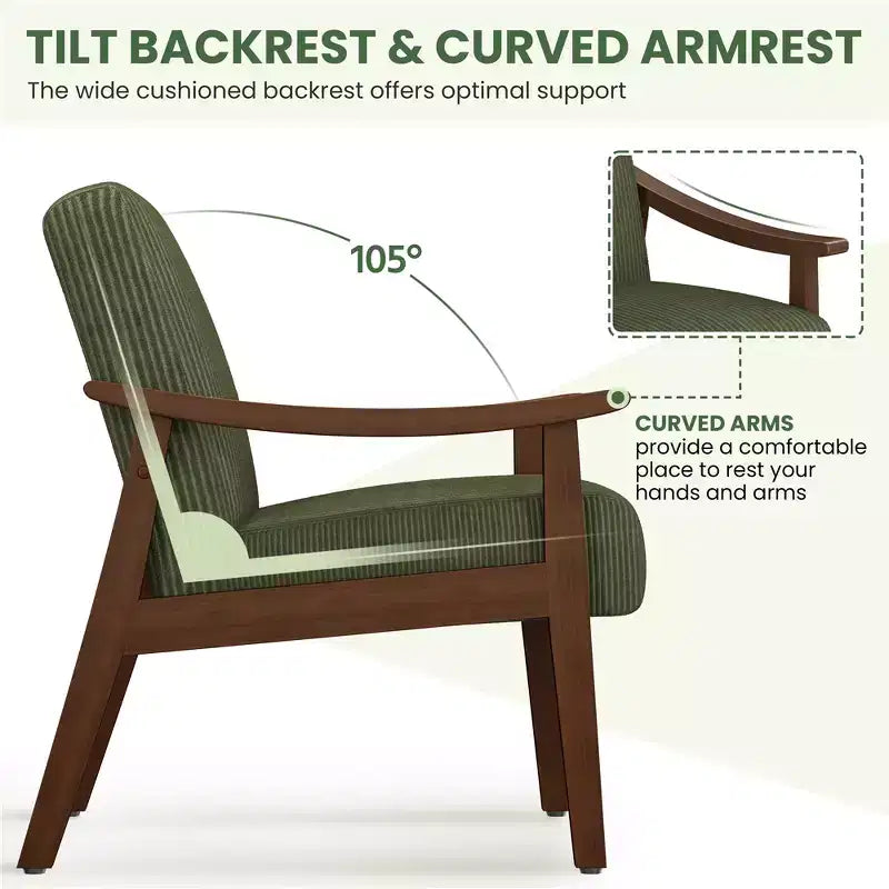 2 fauteuils modernes du milieu du siècle avec pieds en bois massif pour salon, chambre à coucher, chambre d'amis