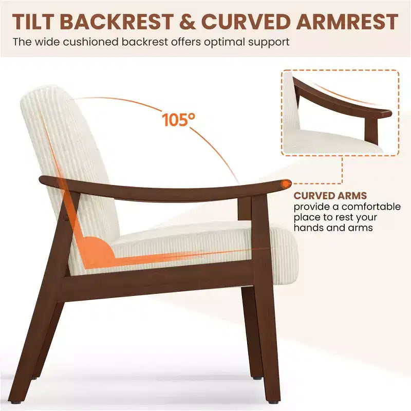 2 fauteuils modernes du milieu du siècle avec pieds en bois massif pour salon, chambre à coucher, chambre d'amis