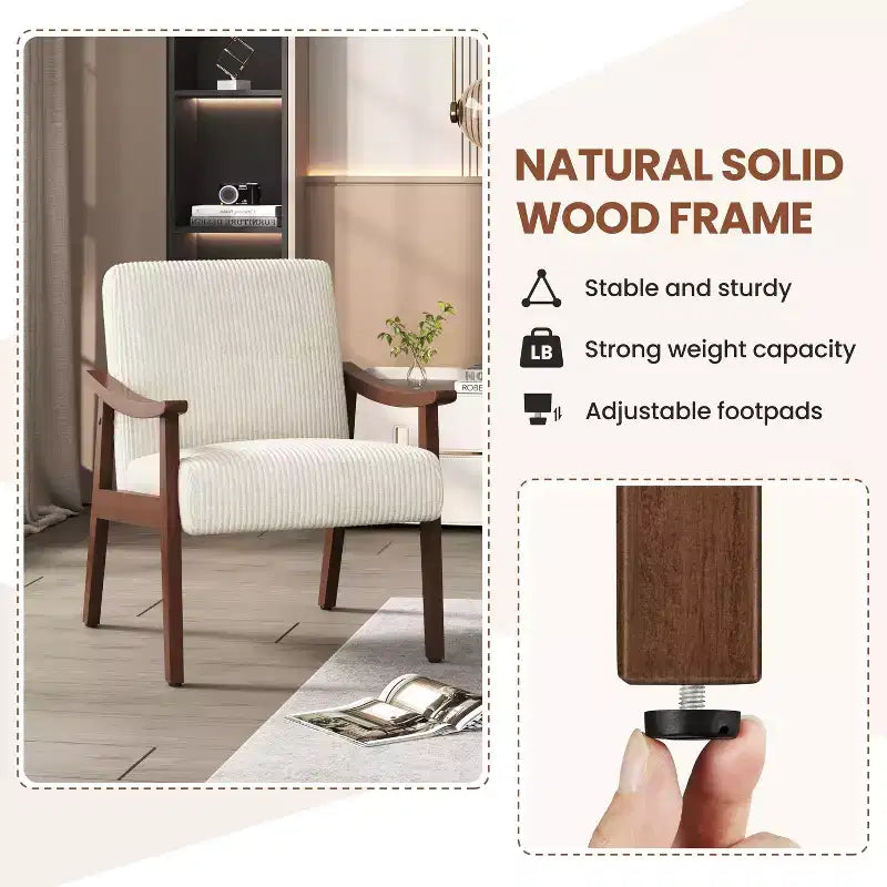2 fauteuils modernes du milieu du siècle avec pieds en bois massif pour salon, chambre à coucher, chambre d'amis