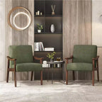 2 fauteuils modernes du milieu du siècle avec pieds en bois massif pour salon, chambre à coucher, chambre d'amis