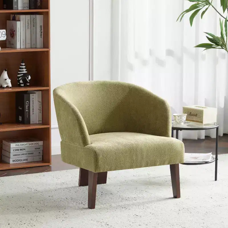 Fauteuil d'appoint rembourré Mid-Century Modern avec dossier incurvé