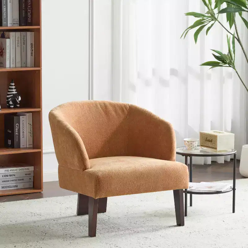 Fauteuil d'appoint rembourré Mid-Century Modern avec dossier incurvé