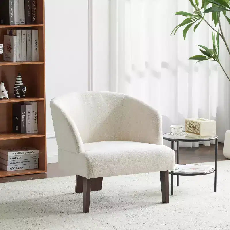 Fauteuil d'appoint rembourré Mid-Century Modern avec dossier incurvé
