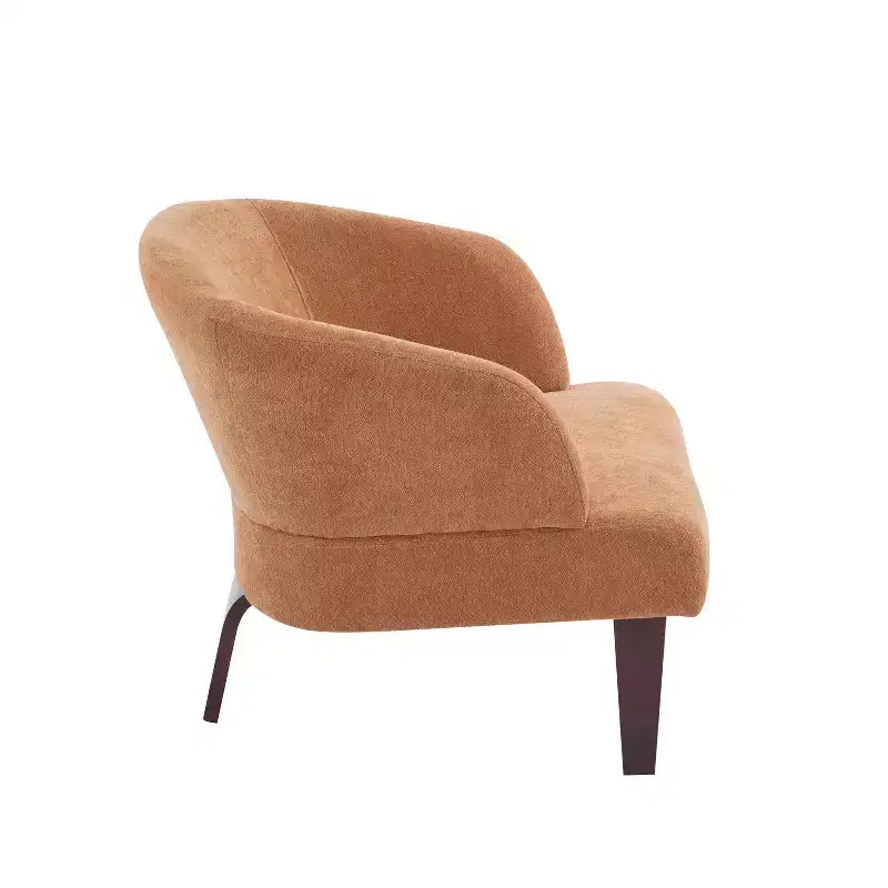 Fauteuil d'appoint rembourré Mid-Century Modern avec dossier incurvé