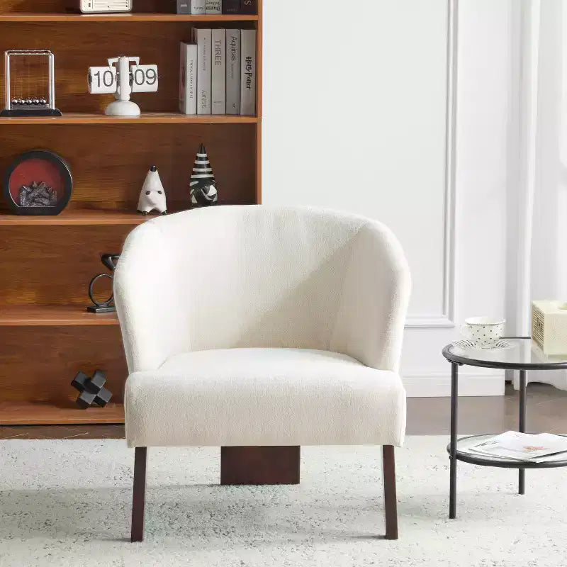 Christopher Knight Home  Mid-Century Modern Upholstered Accent Chair with Curved Back