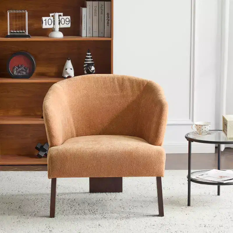 Fauteuil d'appoint rembourré Mid-Century Modern avec dossier incurvé