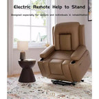 Fauteuil inclinable électrique surdimensionné avec chauffage et massage - Fauteuil inclinable en similicuir, rangement intégré et porte-gobelets