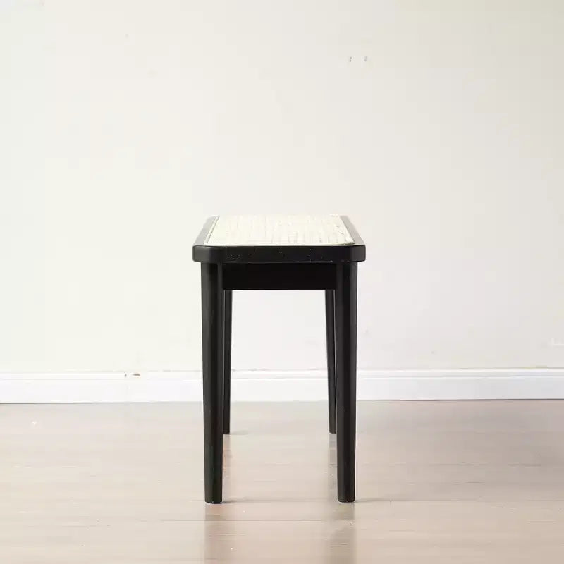 Banc de salle à manger en bois massif 40 avec assise en rotin