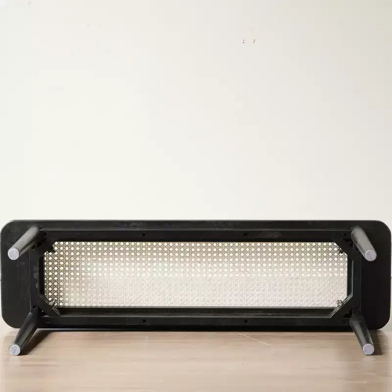 Banc de salle à manger en bois massif 40 avec assise en rotin