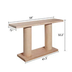 Console en bois 59 rectangles avec pieds colonnes