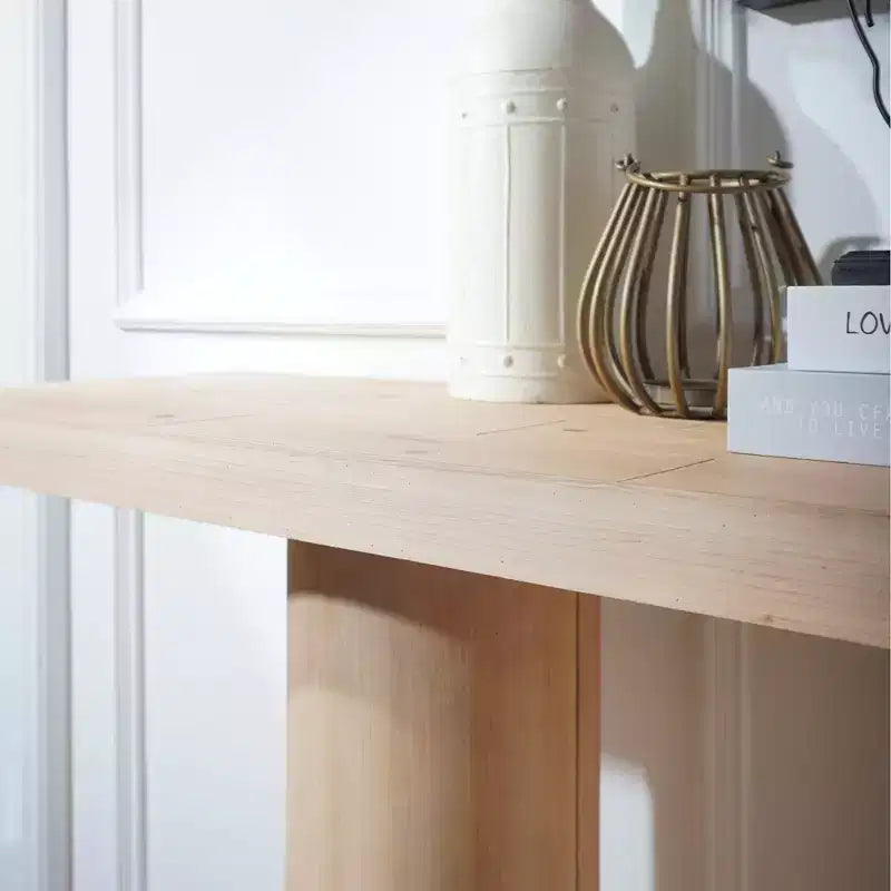 Console en bois 59 rectangles avec pieds colonnes