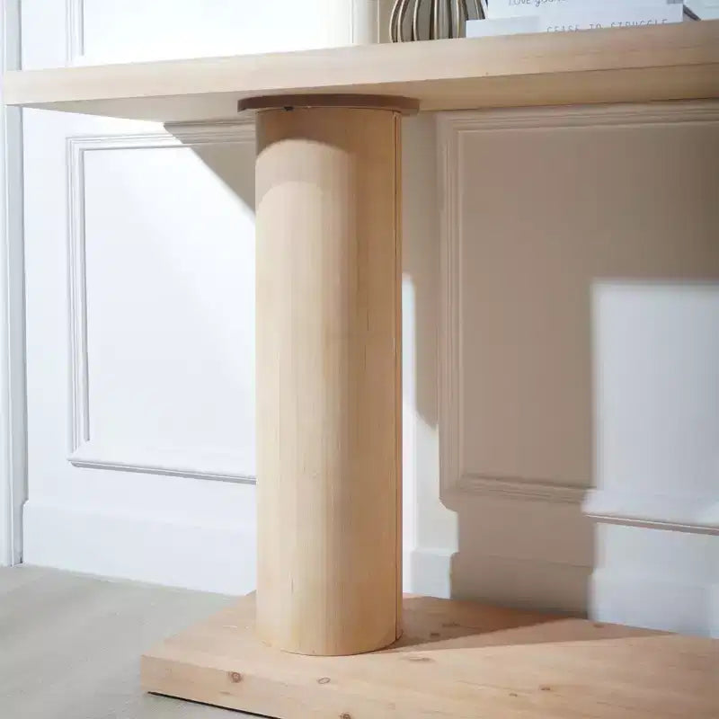 Console en bois 59 rectangles avec pieds colonnes