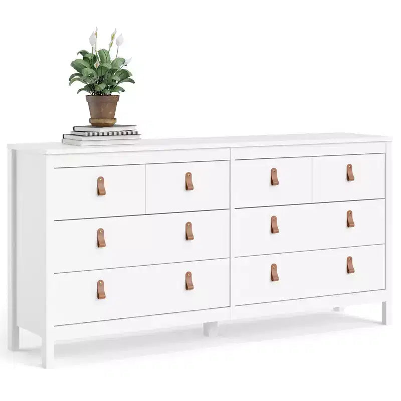 Commode double à 8 tiroirs de style moderne traditionnel
