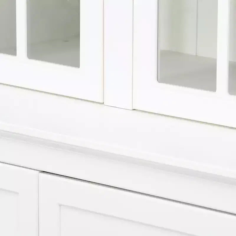 Meuble Vitrine 36 pouces de large avec 2 Portes Vitrées et 2 Étagères Réglables, Blanc