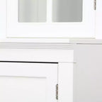 Meuble Vitrine 36 pouces de large avec 2 Portes Vitrées et 2 Étagères Réglables, Blanc