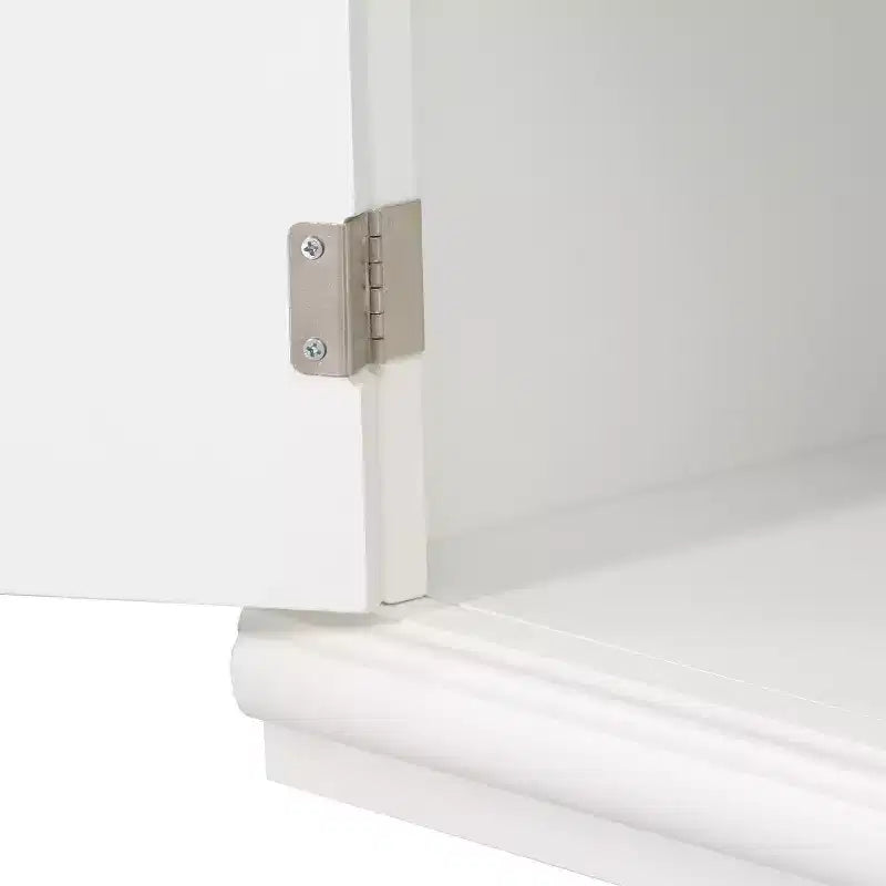 Meuble Vitrine 36 pouces de large avec 2 Portes Vitrées et 2 Étagères Réglables, Blanc