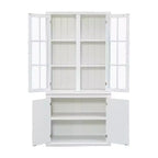 Meuble Vitrine 36 pouces de large avec 2 Portes Vitrées et 2 Étagères Réglables, Blanc
