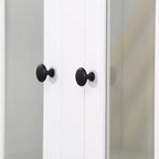 Meuble Vitrine 36 pouces de large avec 2 Portes Vitrées et 2 Étagères Réglables, Blanc
