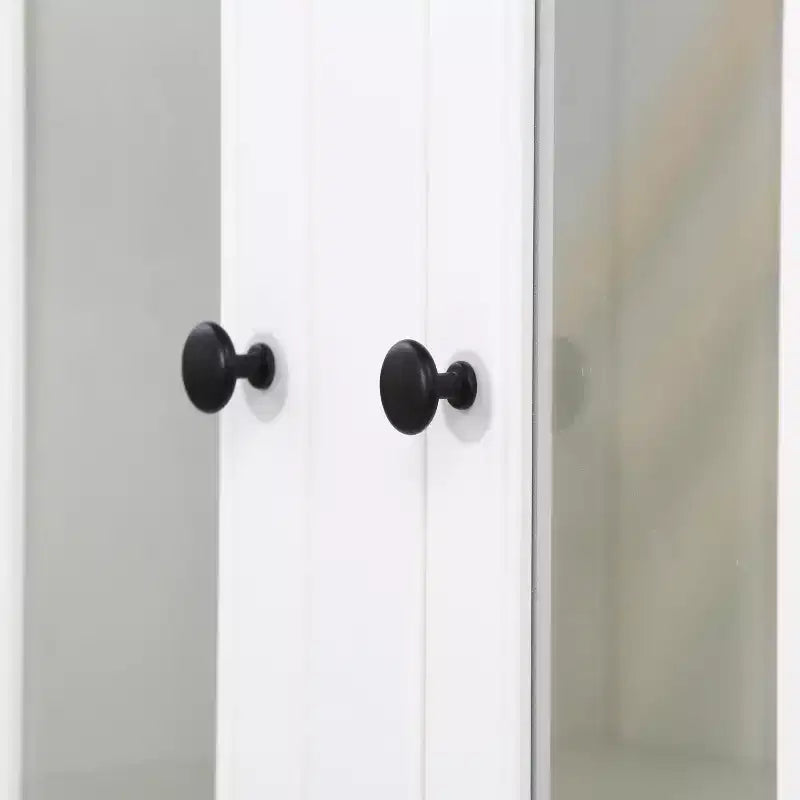 Meuble Vitrine 36 pouces de large avec 2 Portes Vitrées et 2 Étagères Réglables, Blanc