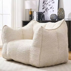 Okak 47 Inch Oversized Bean Bag Chair,High-Resilience Foam Square Lounger Beanbag Chair with Handle & Armrests,Chenille Floor Sofa for Living Room