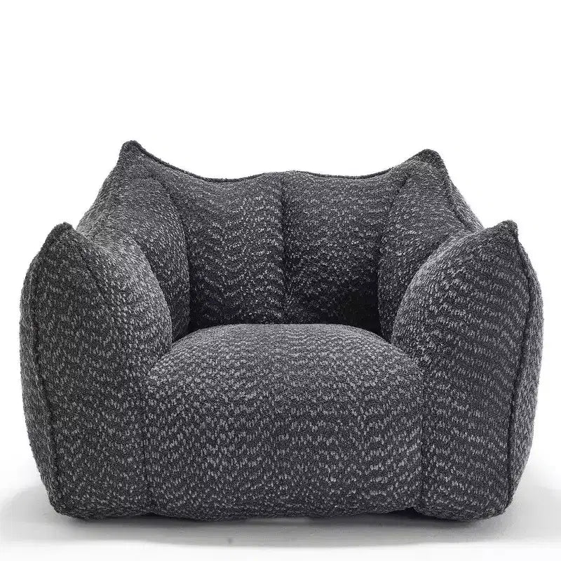 Pouf géant de 120 cm, pouf-fauteuil carré en mousse haute résilience avec poignée et accoudoirs, canapé de sol en chenille pour salon