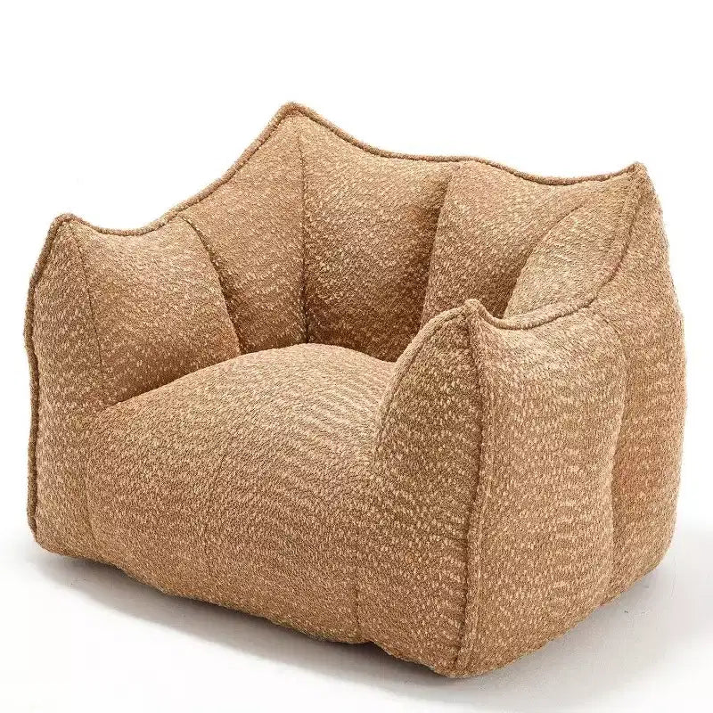Pouf géant de 120 cm, pouf-fauteuil carré en mousse haute résilience avec poignée et accoudoirs, canapé de sol en chenille pour salon