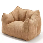 Pouf géant de 120 cm, pouf-fauteuil carré en mousse haute résilience avec poignée et accoudoirs, canapé de sol en chenille pour salon
