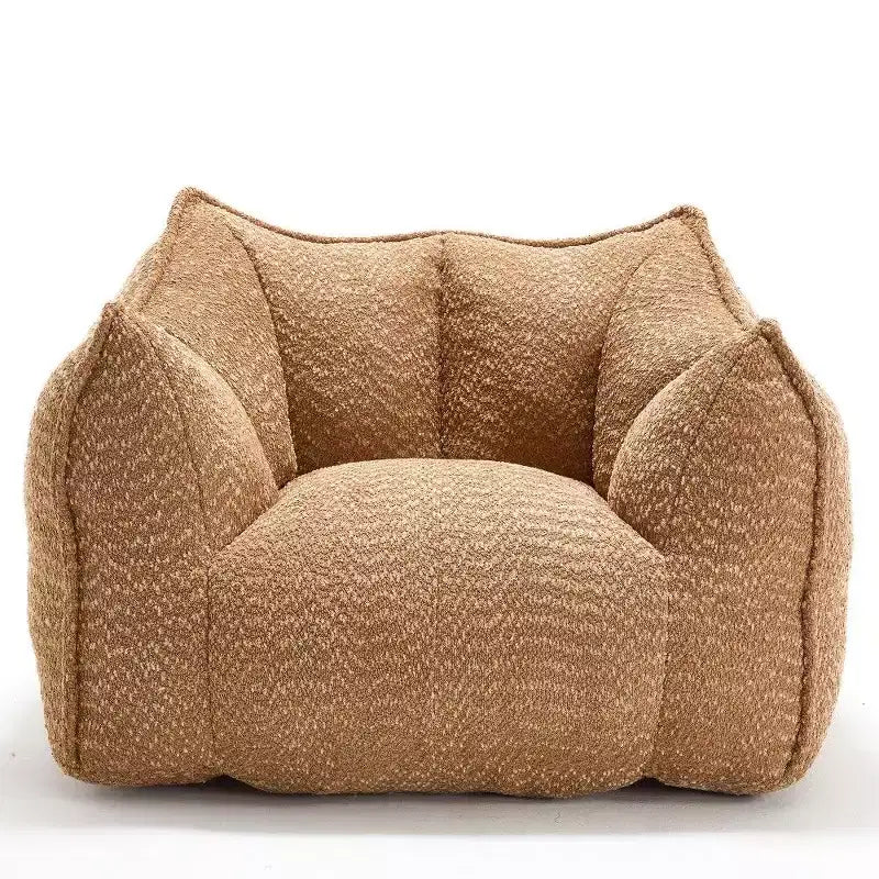 Pouf géant de 120 cm, pouf-fauteuil carré en mousse haute résilience avec poignée et accoudoirs, canapé de sol en chenille pour salon