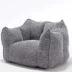 Pouf géant de 120 cm, pouf-fauteuil carré en mousse haute résilience avec poignée et accoudoirs, canapé de sol en chenille pour salon