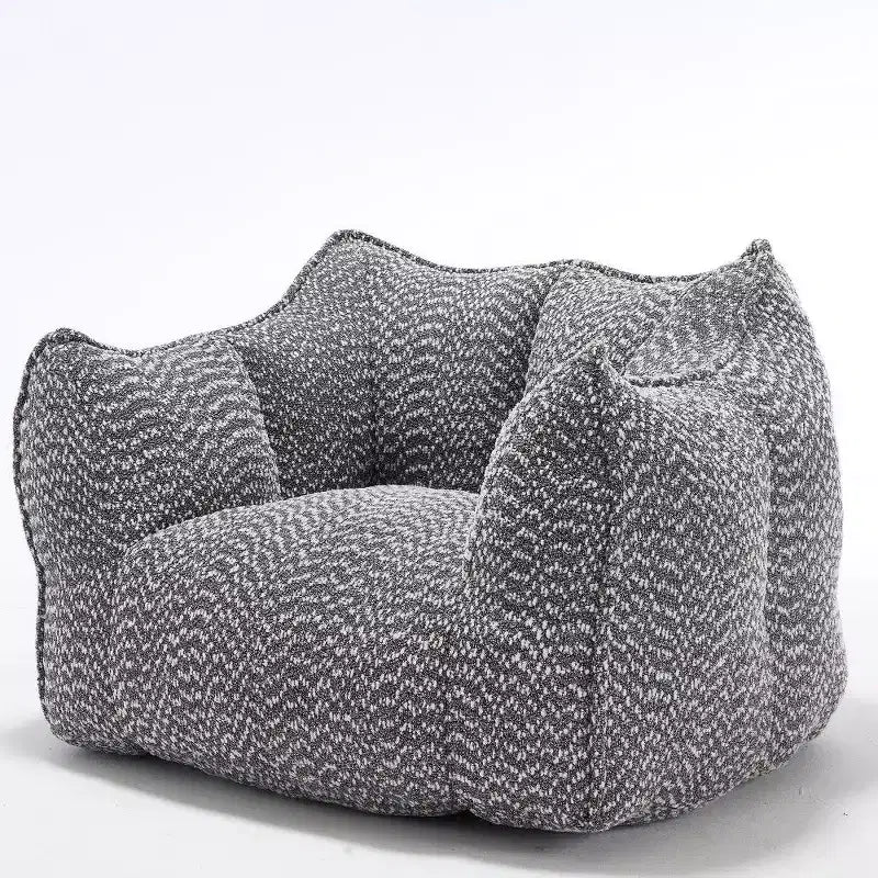 Pouf géant de 120 cm, pouf-fauteuil carré en mousse haute résilience avec poignée et accoudoirs, canapé de sol en chenille pour salon