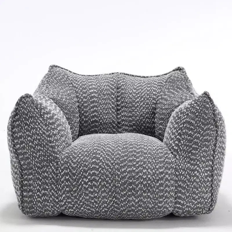 Pouf géant de 120 cm, pouf-fauteuil carré en mousse haute résilience avec poignée et accoudoirs, canapé de sol en chenille pour salon