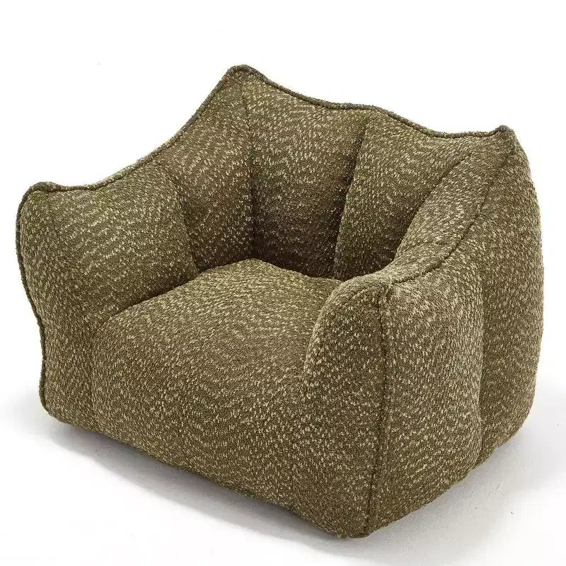 Pouf géant de 120 cm, pouf-fauteuil carré en mousse haute résilience avec poignée et accoudoirs, canapé de sol en chenille pour salon