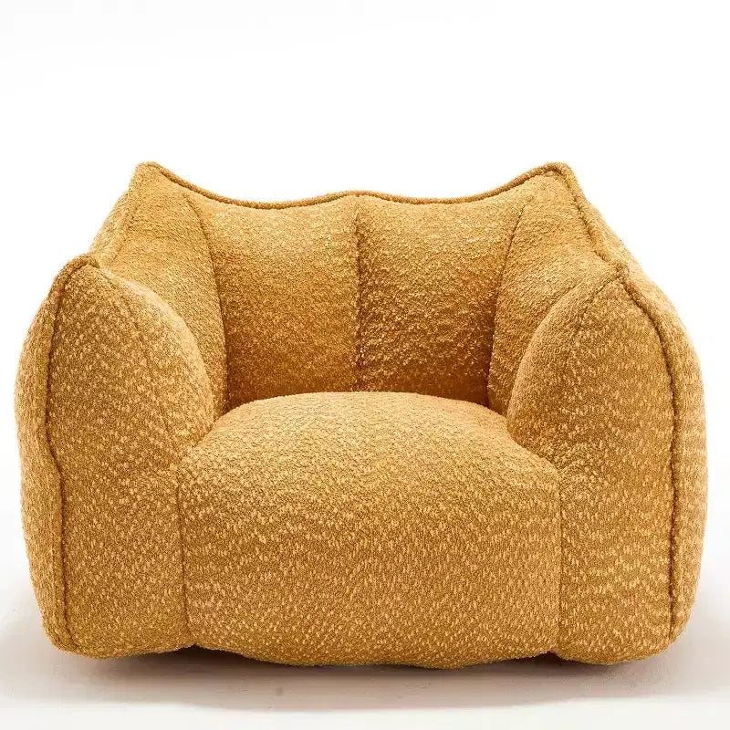 Pouf géant de 120 cm, pouf-fauteuil carré en mousse haute résilience avec poignée et accoudoirs, canapé de sol en chenille pour salon