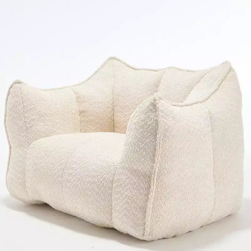 Pouf géant de 120 cm, pouf-fauteuil carré en mousse haute résilience avec poignée et accoudoirs, canapé de sol en chenille pour salon