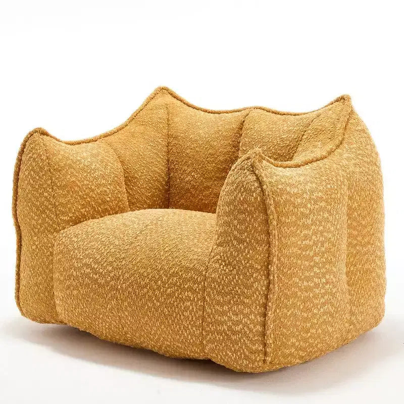 Pouf géant de 120 cm, pouf-fauteuil carré en mousse haute résilience avec poignée et accoudoirs, canapé de sol en chenille pour salon