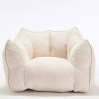 Pouf géant de 120 cm, pouf-fauteuil carré en mousse haute résilience avec poignée et accoudoirs, canapé de sol en chenille pour salon
