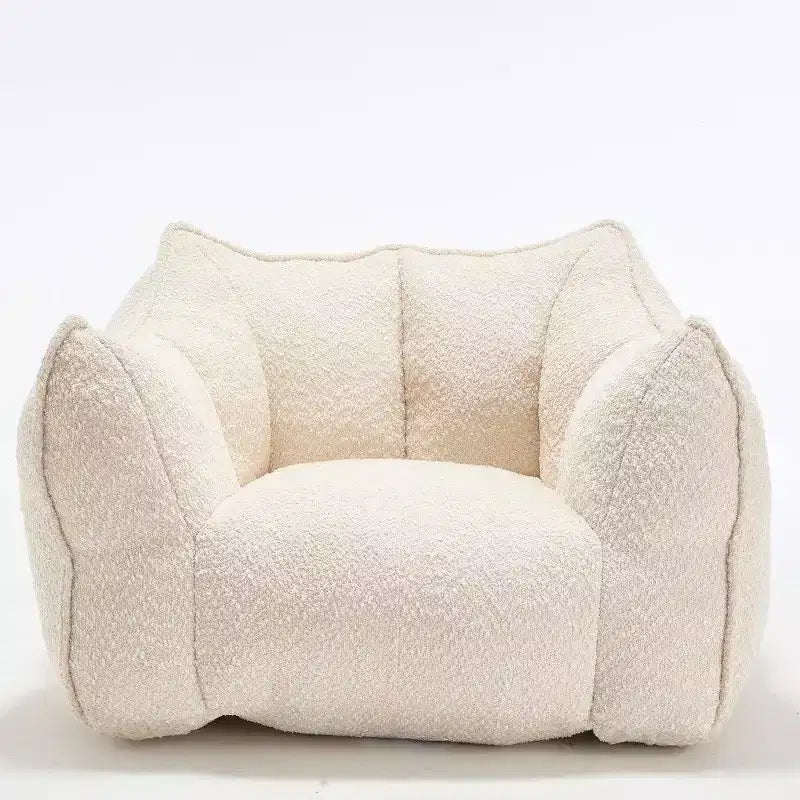 Pouf géant de 120 cm, pouf-fauteuil carré en mousse haute résilience avec poignée et accoudoirs, canapé de sol en chenille pour salon