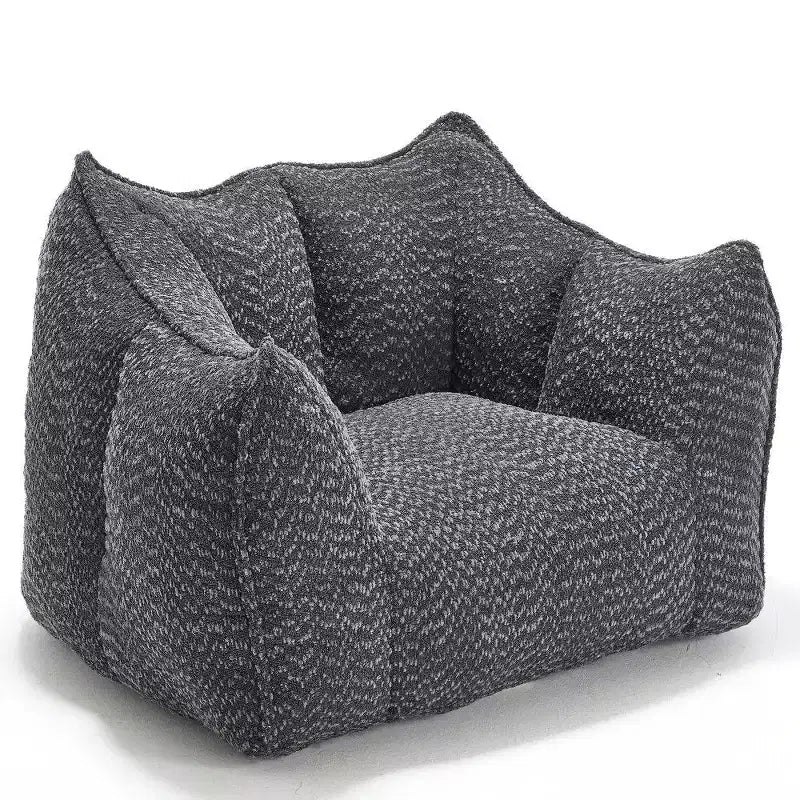Pouf géant de 120 cm, pouf-fauteuil carré en mousse haute résilience avec poignée et accoudoirs, canapé de sol en chenille pour salon