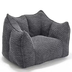 Pouf géant de 120 cm, pouf-fauteuil carré en mousse haute résilience avec poignée et accoudoirs, canapé de sol en chenille pour salon