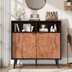 Buffet Cabinet with Drawers, 31.5 in Large Sideboard Buffet Credenza Storage Cabinet with Shelves and Doors, Coffee Station Cabinet with Metal Handle