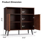 Meuble Buffet avec Tiroirs, Grand Bahut Buffet de Rangement avec Étagères et Portes de 80 cm, Meuble de Station à Café avec Poignée en Métal