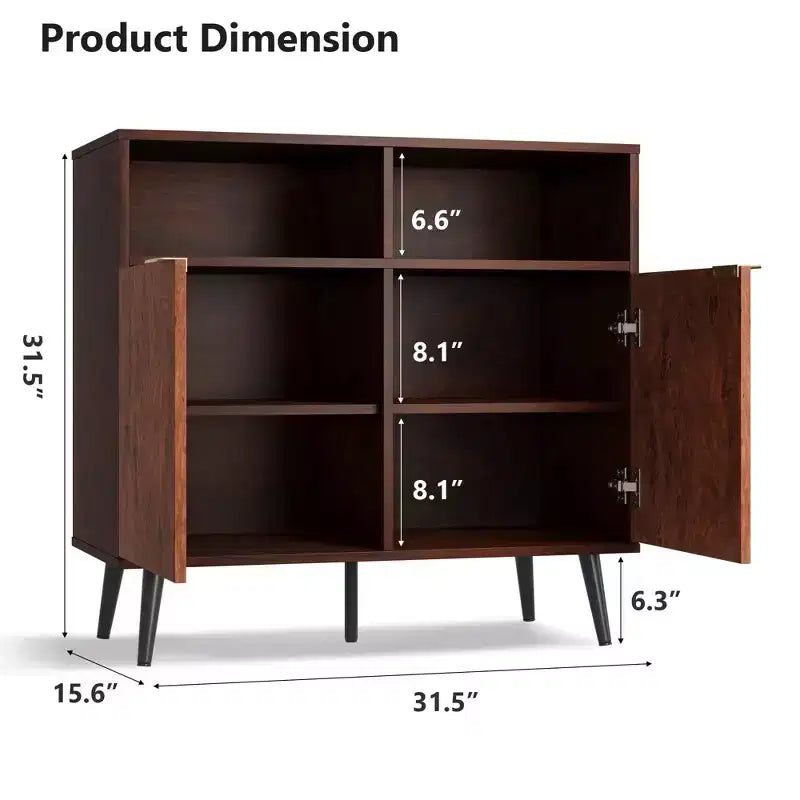 Meuble Buffet avec Tiroirs, Grand Bahut Buffet de Rangement avec Étagères et Portes de 80 cm, Meuble de Station à Café avec Poignée en Métal