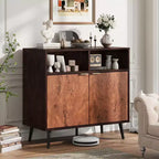 Meuble Buffet avec Tiroirs, Grand Bahut Buffet de Rangement avec Étagères et Portes de 80 cm, Meuble de Station à Café avec Poignée en Métal