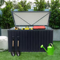 215 Gallon Metal Deck Box Lockable Storage Container for Patio Cushions Gardening Tools Sports Equipment Outdoor Toys