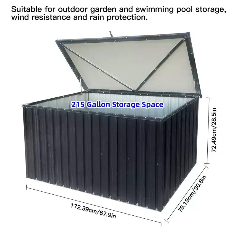 Boîte de rangement verrouillable en métal de 814 litres pour coussins de patio, outils de jardinage, équipements sportifs, jouets d'extérieur
