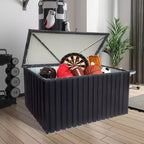 Boîte de rangement verrouillable en métal de 814 litres pour coussins de patio, outils de jardinage, équipements sportifs, jouets d'extérieur