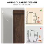 Commode 6 tiroirs pour chambre à coucher, 6 tiroirs en noyer avec poignées intégrées, commode de rangement en bois pour salon, entrée, chambre d'enfant