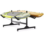 Freestanding Kayak Storage Rack for 2-6 Kayaks with Wheels, Heavy-Duty Steel Outdoor Kayak, Canoe & SUP Rack with Hanging Straps for Garage, Dock
