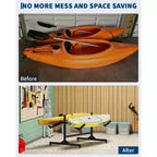 Support de rangement autoportant pour 2 à 6 kayaks avec roues, support robuste en acier pour kayak, canoë et SUP d'extérieur avec sangles de suspension pour garage, quai